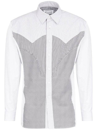 Striped Patchwork Long-Sleeved Shirt - MAISON MARGIELA - BALAAN 2