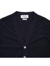 Men's Sustainable Classic Diagonal Wool Cardigan Navy - THOM BROWNE - BALAAN 4