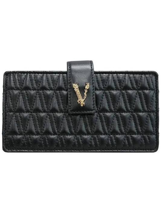 Virtus Quilted Mini Shoulder Bag Black - VERSACE - BALAAN.