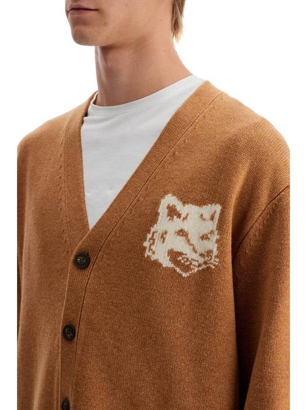 Fox Head Intarsia Comfort Cardigan Brown - MAISON KITSUNE - BALAAN 6