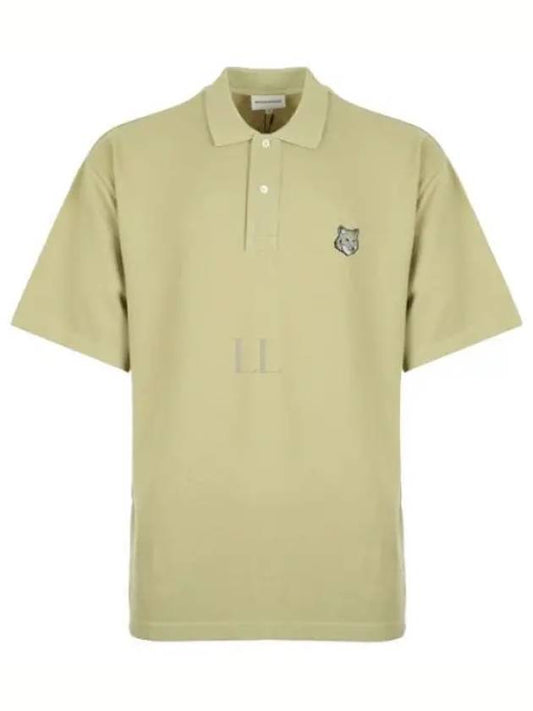 Bold Fox Head Patch Oversized Polo Shirt Sage Green - MAISON KITSUNE - BALAAN 2