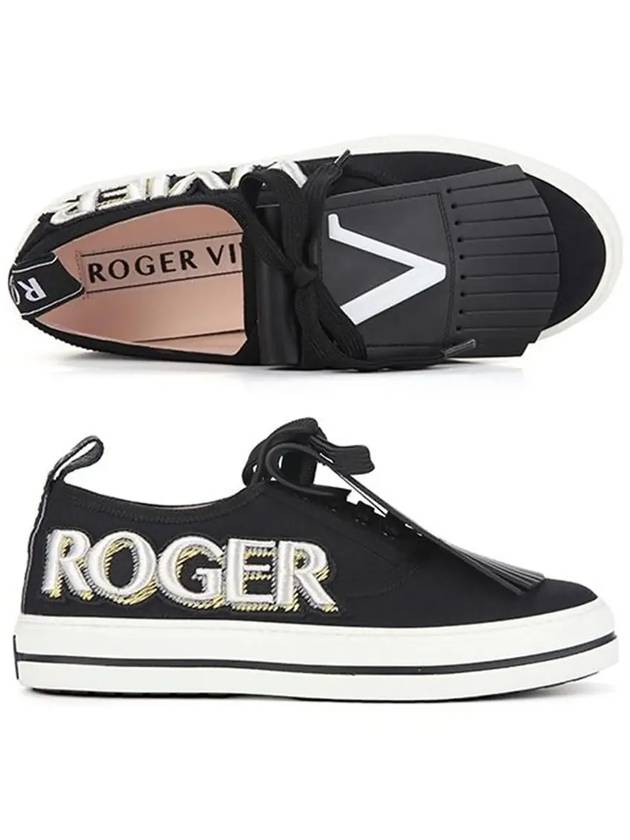 Call Me Vivier Patch Low Top Sneakers Black - ROGER VIVIER - BALAAN 6