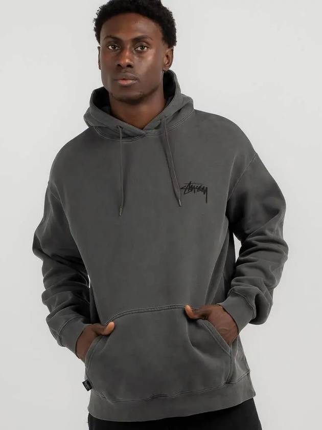 Fuzzy Dice Fleece Hoodie Pigment Washed Grey - STUSSY - BALAAN 4