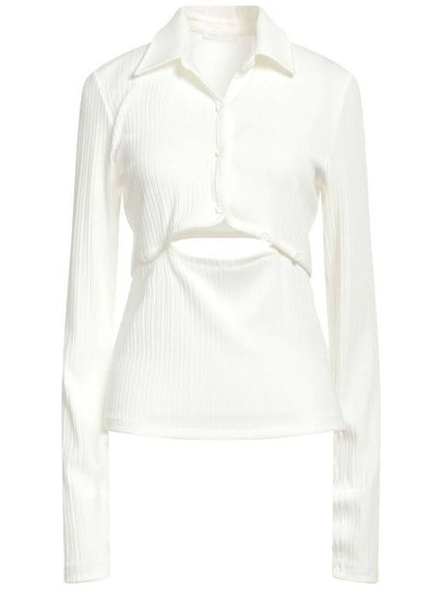 Cut-Out Polo Long-Sleeve T-Shirt White - HELMUT LANG - BALAAN 2