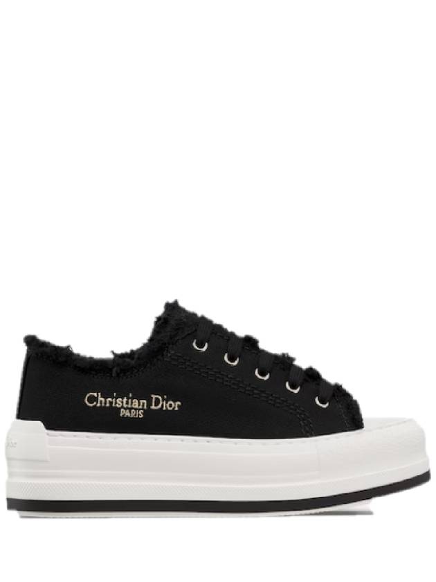 Walk'n Platform Cotton Canvas Low Top Sneakers Black - DIOR - BALAAN 3