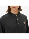 Fox Head Patch Polo Knit Top Anthracite Melange - MAISON KITSUNE - BALAAN 6