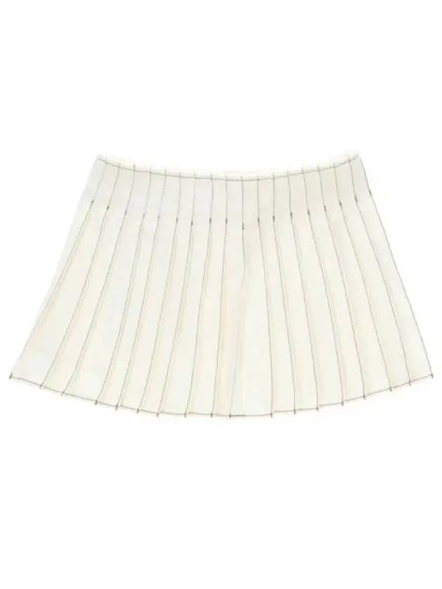 A-line Short Pleats Skirt White - AMI - BALAAN 5