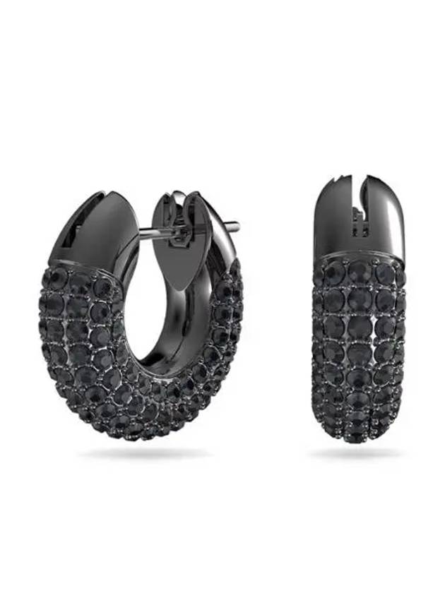 Dextera Small Hoop Earrings Black - SWAROVSKI - BALAAN 3