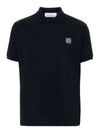 Compass Patch Short Sleeve Polo Shirt Navy - STONE ISLAND - BALAAN 2