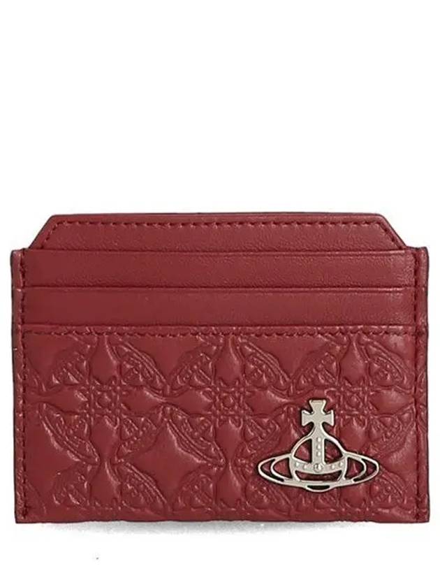 Embossed Slim Card Wallet Red - VIVIENNE WESTWOOD - BALAAN 2