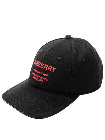 Horseferry Motif Cotton Twill Ball Cap Black - BURBERRY - BALAAN 1