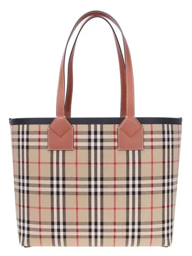 London Check Medium Cotton Tote Bag Archives Beige - BURBERRY - BALAAN 4