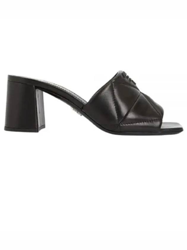 Quilting Nappa Leather Sandal Heels Black - PRADA - BALAAN 2