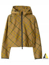 Check Pattern Zip-Up Hoodie Green - BURBERRY - BALAAN 2