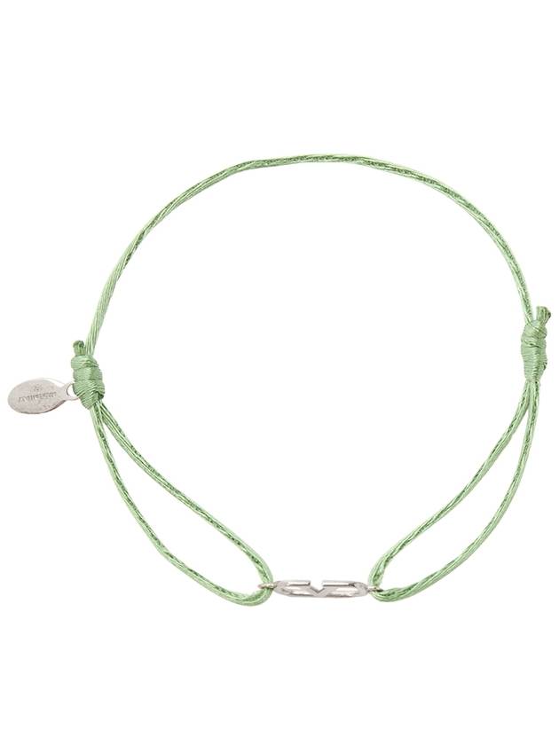 V Logo Signature Cotton Bracelet Green - VALENTINO - BALAAN 3