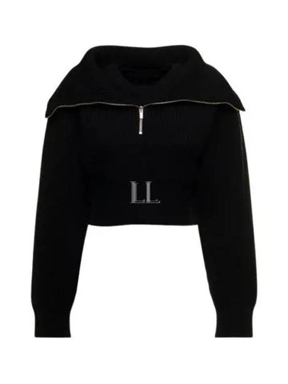 La Maille Risoul Double Collar Knit Top Black - JACQUEMUS - BALAAN 2