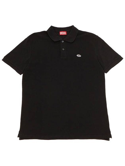 Slim Fit Organic Cotton Polo Shirt Black - DIESEL - BALAAN 2