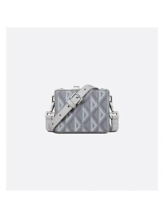 Lock Micro CD Diamond Canvas Leather Cross Bag Grey - DIOR - BALAAN 1