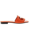 Interlocking G Cutout Sandals Slippers Orange - GUCCI - BALAAN.