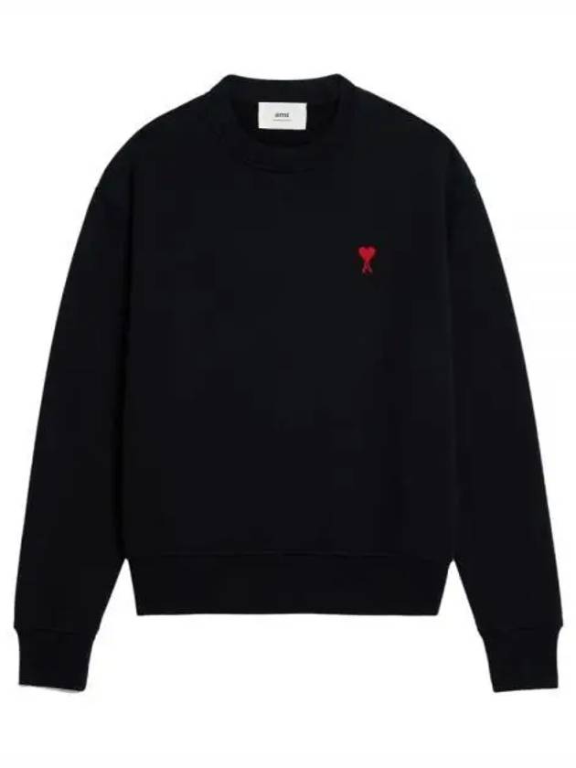 Small Heart Logo Sweatshirt Black - AMI - BALAAN 2