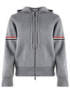 Cotton Milano Armband Zip Up Hoodie Light Grey - THOM BROWNE - BALAAN 2