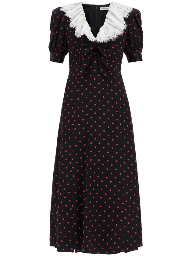 "polka dot silk midi dress" - ALESSANDRA RICH - BALAAN 1