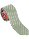 chalk stripe knit tie green - THOM BROWNE - BALAAN.