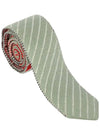 Chalk Stripe Knit Tie Green - THOM BROWNE - BALAAN 5