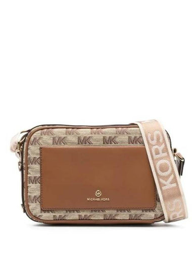 Maeve Monogram Leather Cross Bag Beige Ebony - MICHAEL KORS - BALAAN 1