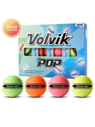 New Pop 3 Piece Putting Track Golf Ball 1 Dozen 12 Balls Rainbow - VOLVIK - BALAAN 1