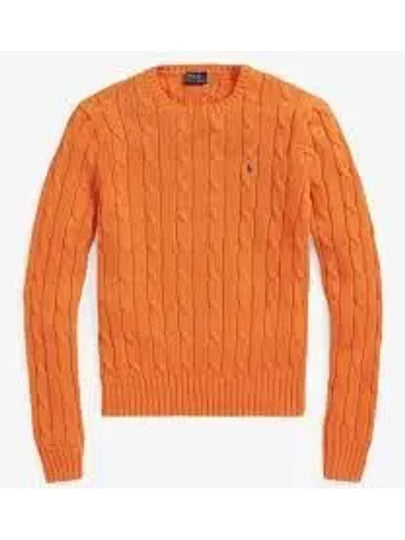 Embroidered Logo Pony Cable Knit Top Orange - POLO RALPH LAUREN - BALAAN 2