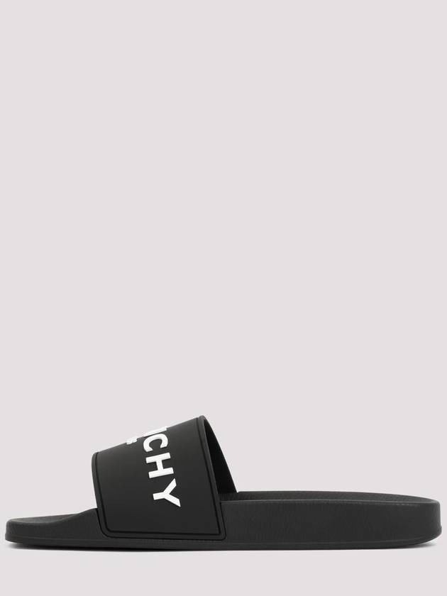 Logo Rubber Slide Slippers Black - GIVENCHY - BALAAN 3