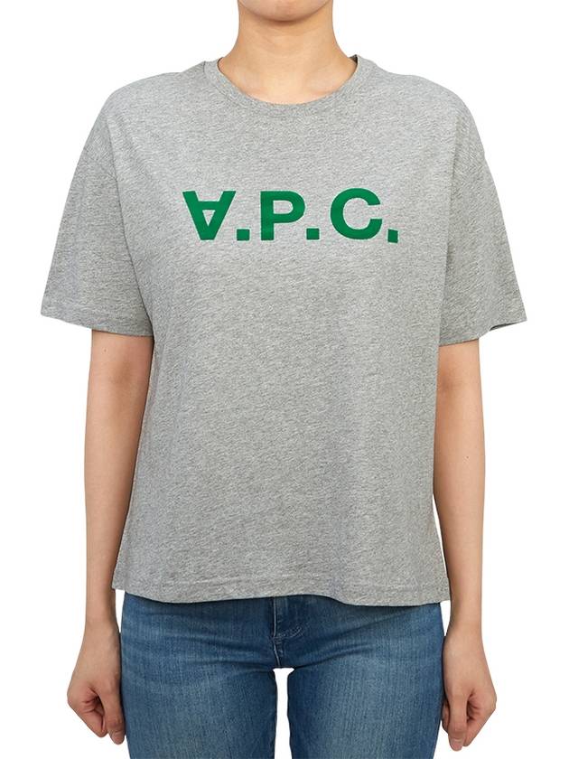 Logo Print Crew Neck Short Sleeve T-Shirt Grey - A.P.C. - BALAAN 2