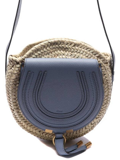 Marcie Raffia Leather Cross Bag Blue - CHLOE - BALAAN 2