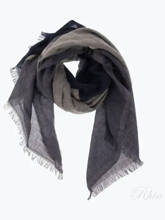 Cashmere Silk Muffler Navy - BRUNELLO CUCINELLI - BALAAN 2