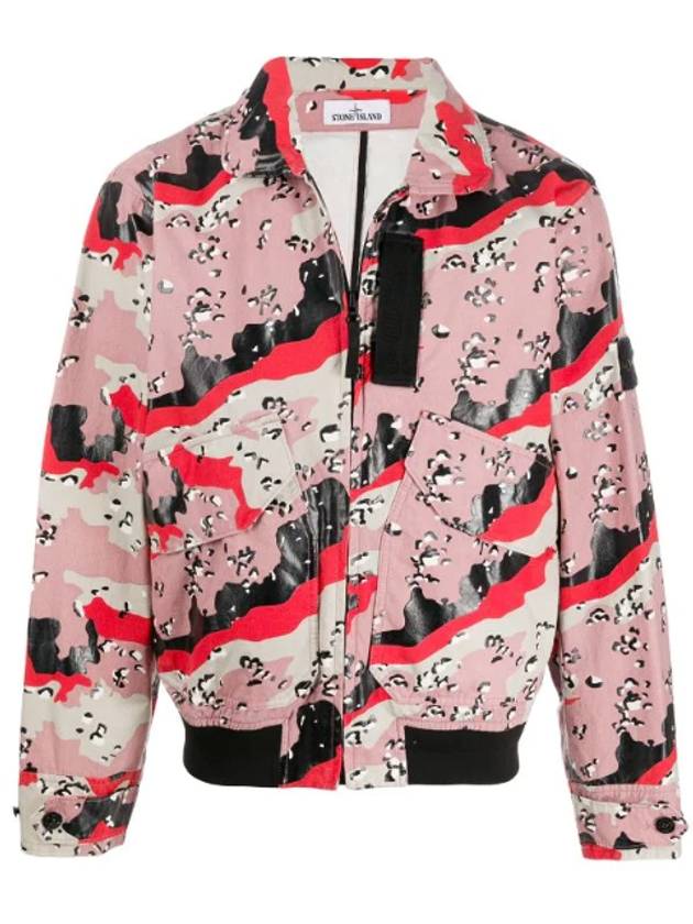 Art Print Wappen Camo Plaster Bomber Jacket Pink - STONE ISLAND - BALAAN 1