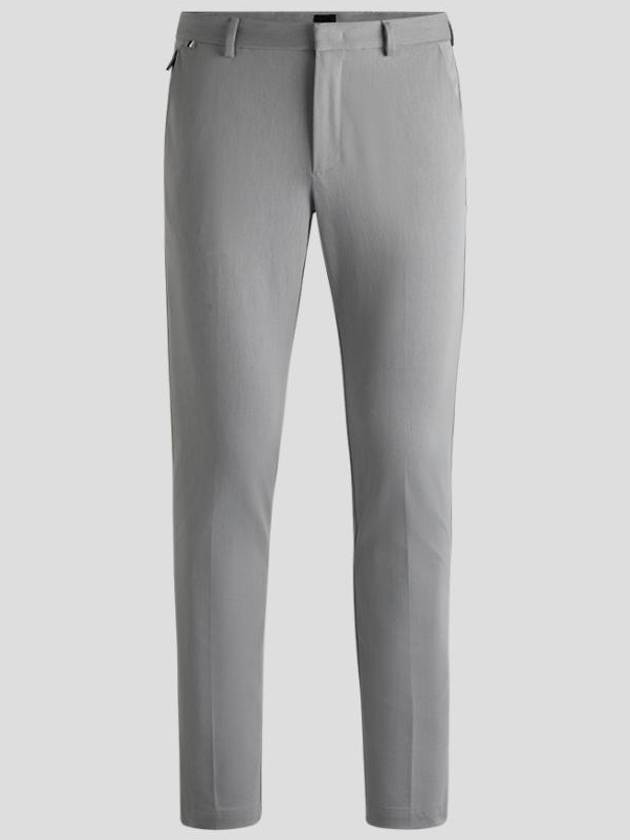 Slim Fit Stretch Cotton Blend Slacks Grey - HUGO BOSS - BALAAN 2