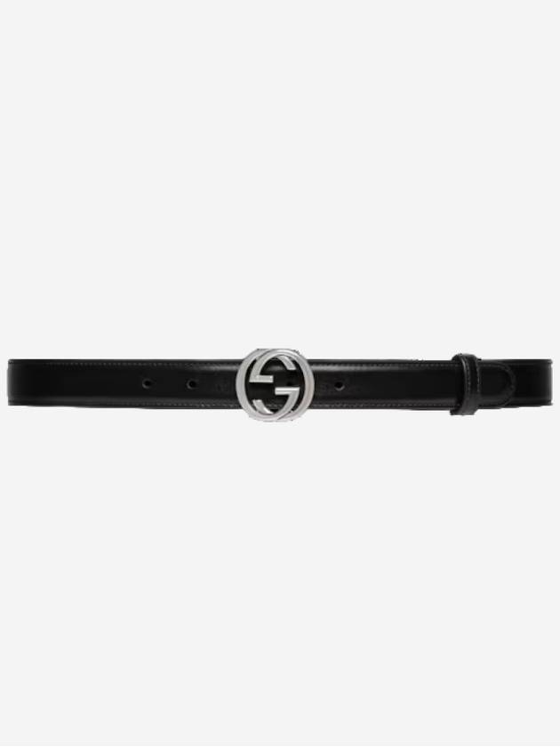 Interlocking G Leather Belt Black - GUCCI - BALAAN 2