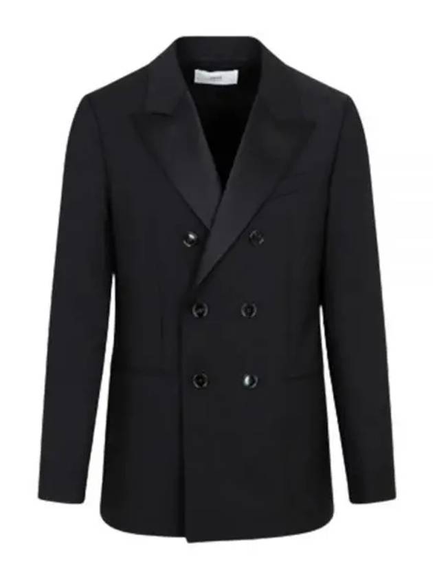 Double Breasted Smoking Jacket Black - AMI - BALAAN 2