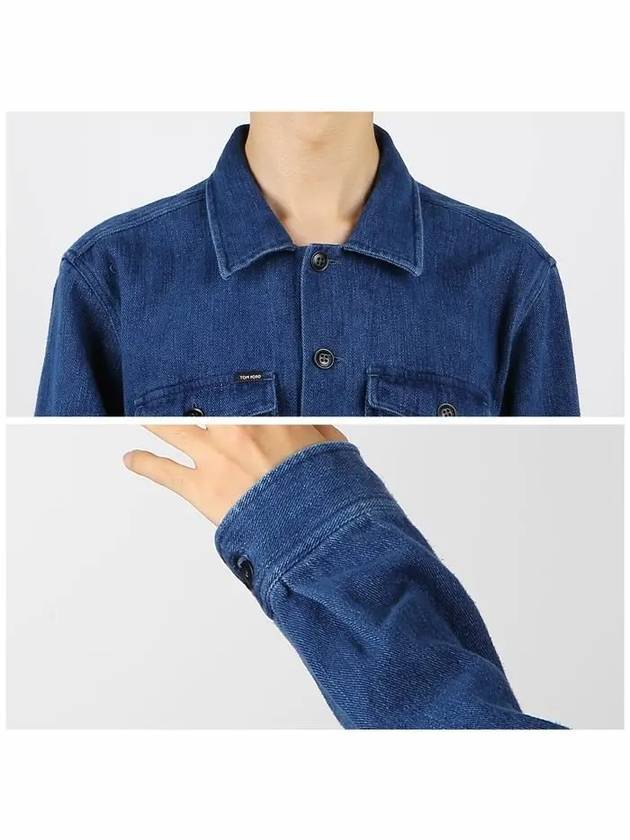 HXH003 FMC058F23 HB004 Blue Denim Shirt - TOM FORD - BALAAN 4