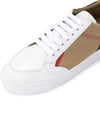 House Check Leather Sneakers Optic White - BURBERRY - BALAAN 8