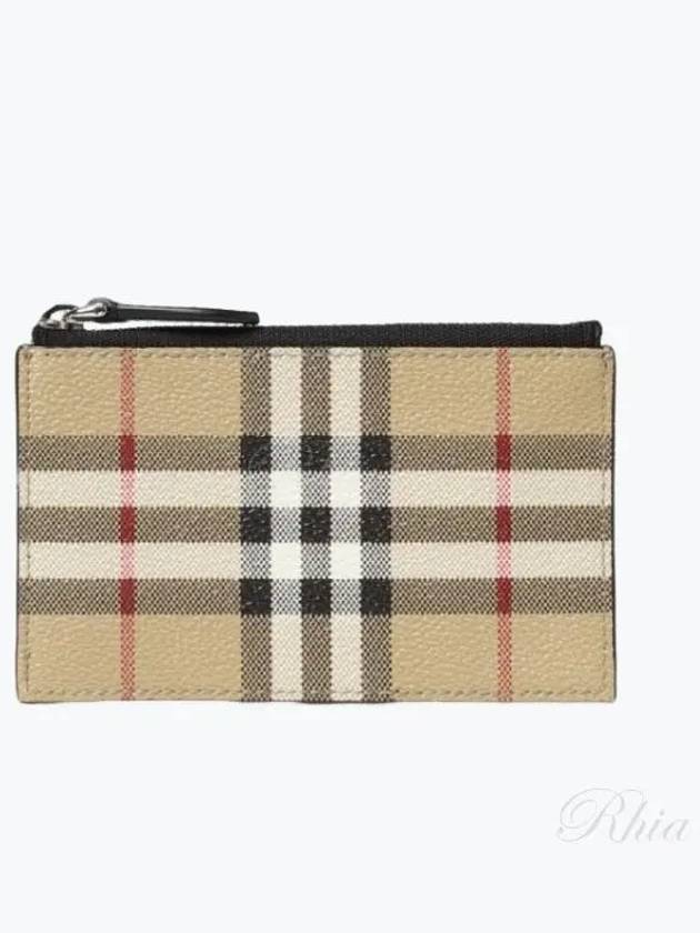 Check Zipper Card Wallet Beige - BURBERRY - BALAAN 2