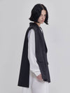Lapel Collar Develop Design Wool Vest Black - LIE - BALAAN 3