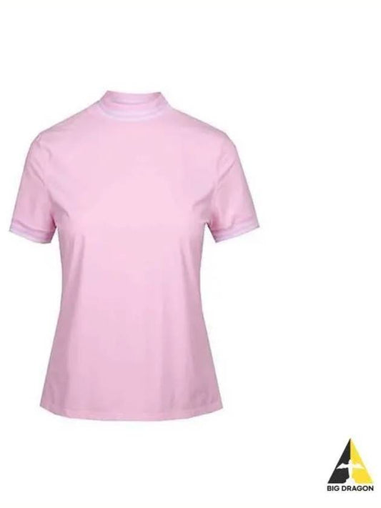 GFORE Women s Feather Wake Mockneck T Shirt Short Sleeve Pink G4LS23K867 - G/FORE - BALAAN 1