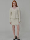 Set Twinkle Tweed Jacket Mini Skirt Cream - OPENING SUNSHINE - BALAAN 2