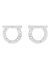 Gancini Crystal Large Earrings Silver - SALVATORE FERRAGAMO - BALAAN 1