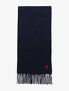 Small Heart Logo Wool Scarf Navy - AMI - BALAAN 2