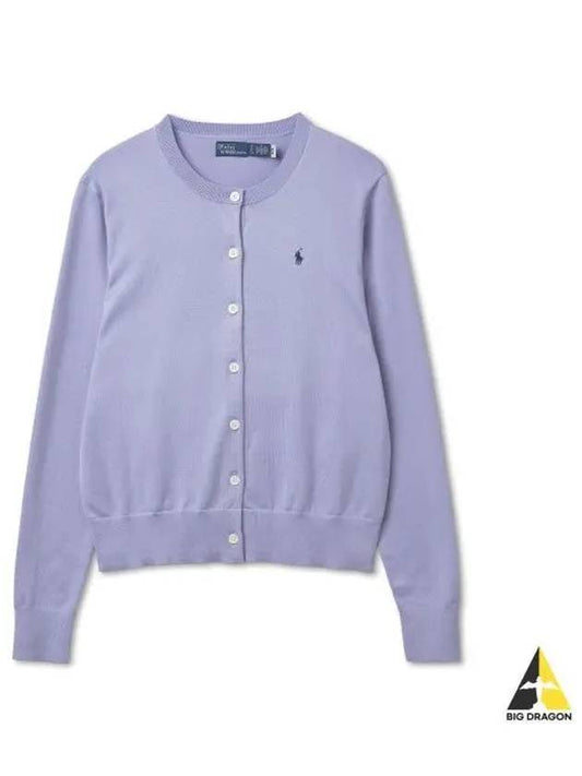 W cotton blend cardigan lavender - POLO RALPH LAUREN - BALAAN 1