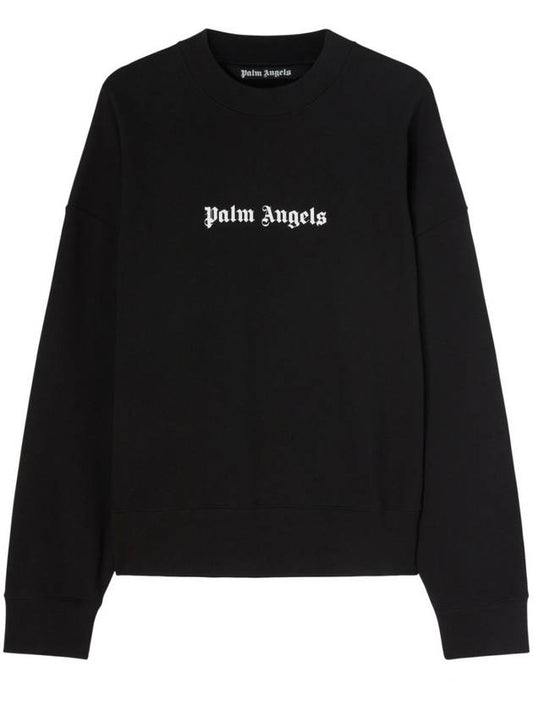 Logo Print Sweatshirt Black - PALM ANGELS - BALAAN 2