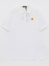 Embroidered Logo Polo Shirt White - VERSACE - BALAAN 2